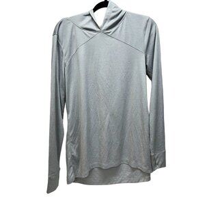 Layers Womens‎ Size Large Gray Athletic Long-Sleeve Thumbhole Hoodie
